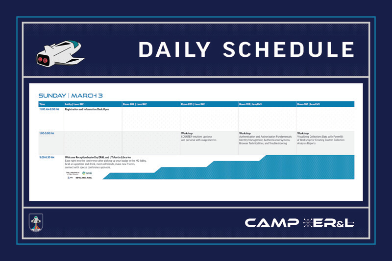 Camp ERL Daily Schedule Blue Poster Design