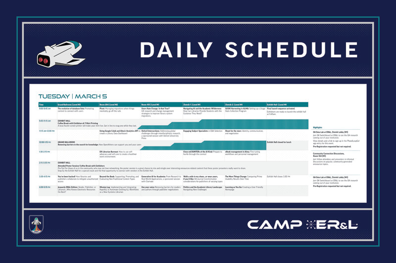 Camp ERL Daily Schedule Green Poster Design